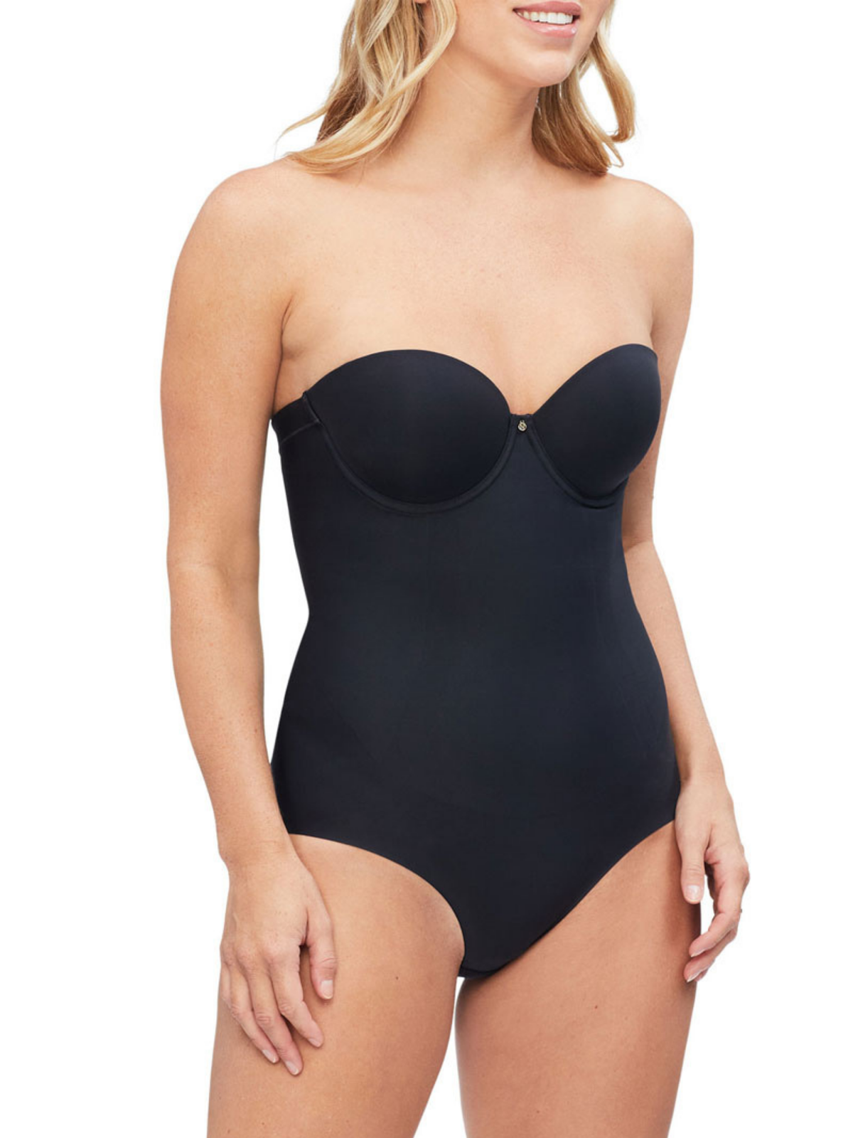 Body Define Strapless Bodysuit in Black by Nancy Ganz