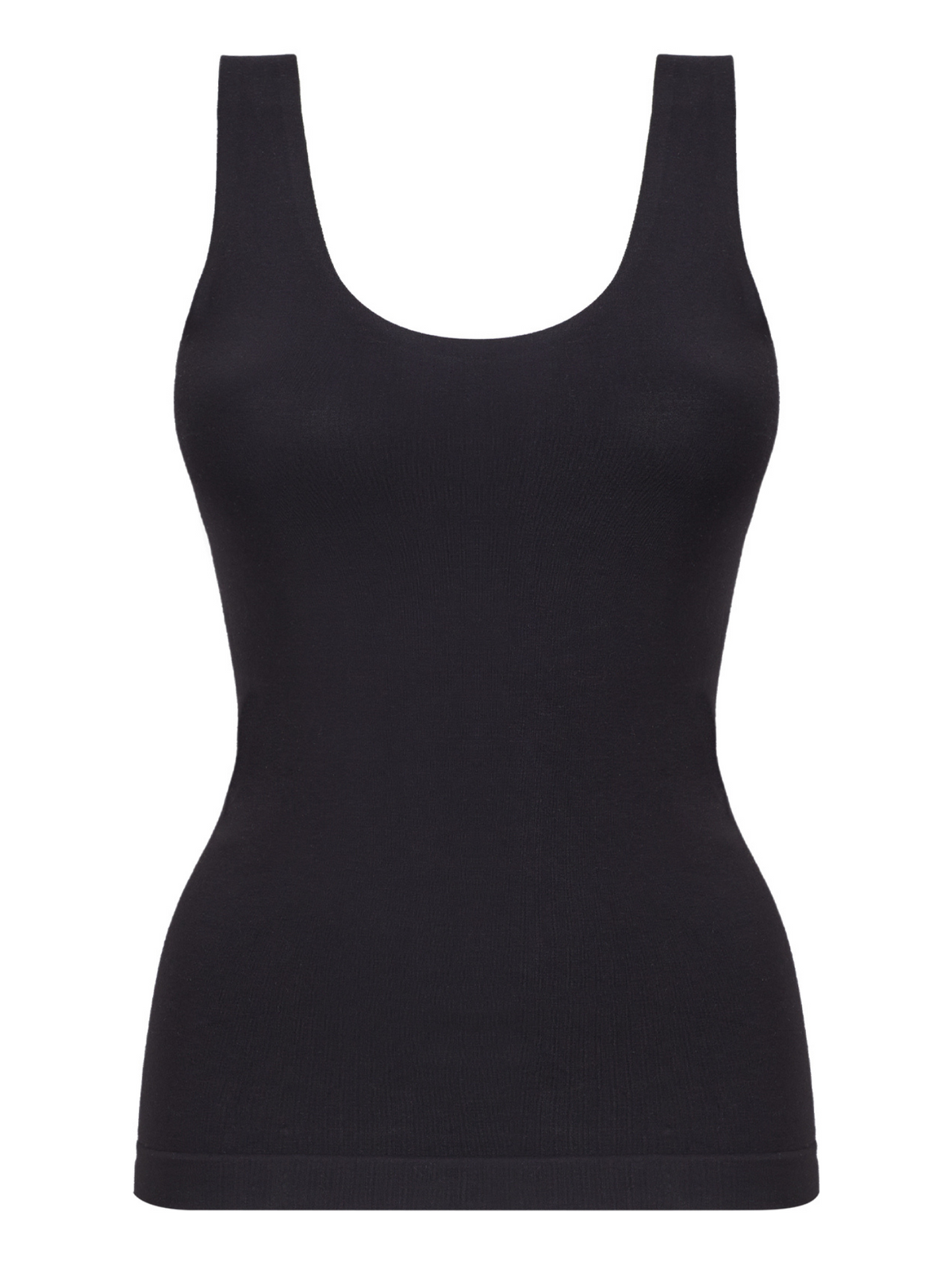 Close-up of Nancy Ganz Bamboo Essentials Tank fabric showing soft, breathable bamboo yarns with bonded edges for a smooth, no-show finish.