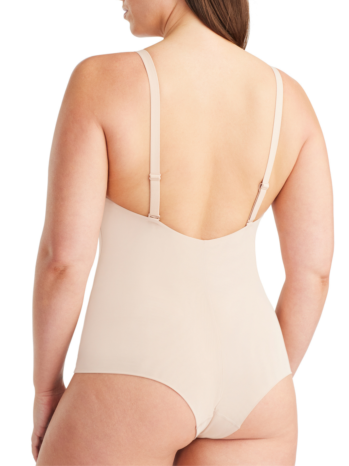 Nancy Ganz Sheer Infinity Bodysuit, back detail featuring multi-way detachable straps for perfect fit and styling options.