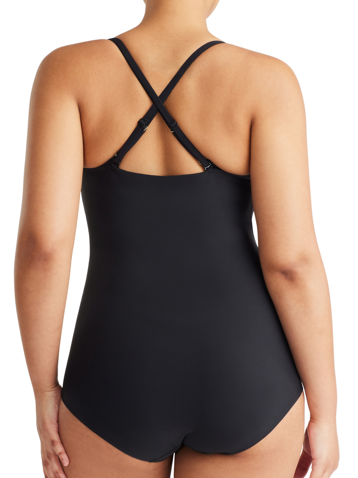 Back view of adjustable straps and smooth free-cut fabric on Nancy Ganz Revive Smooth Underbust Bodysuit for custom fit and everyday comfort.