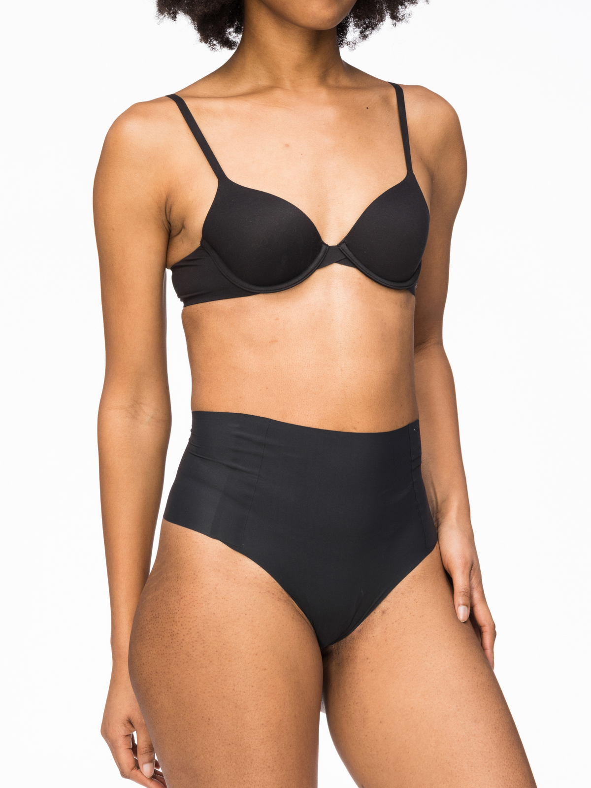 Body Light Waisted Thong in Black by Nancy Ganz