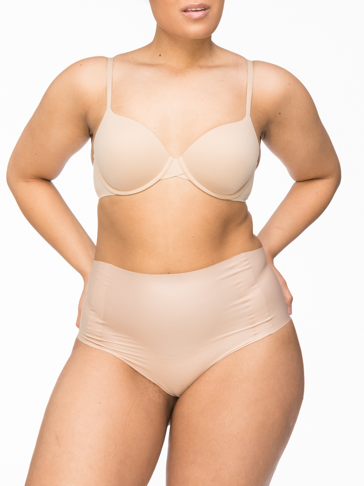 Body Light Waisted Thong in Warm Taupe by Nancy Ganz