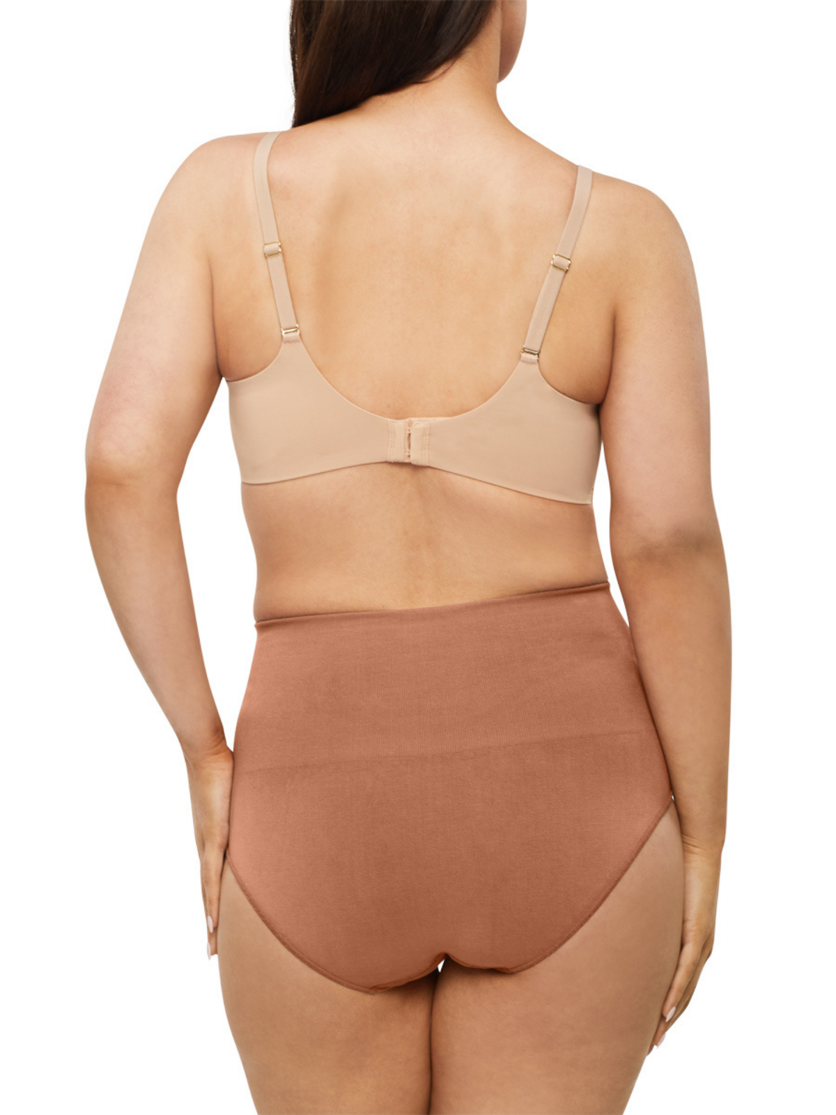 Back profile of Nancy Ganz Bamboo Essentials Waisted Brief emphasizing smooth fit, invisible lines, and Australian design for women.