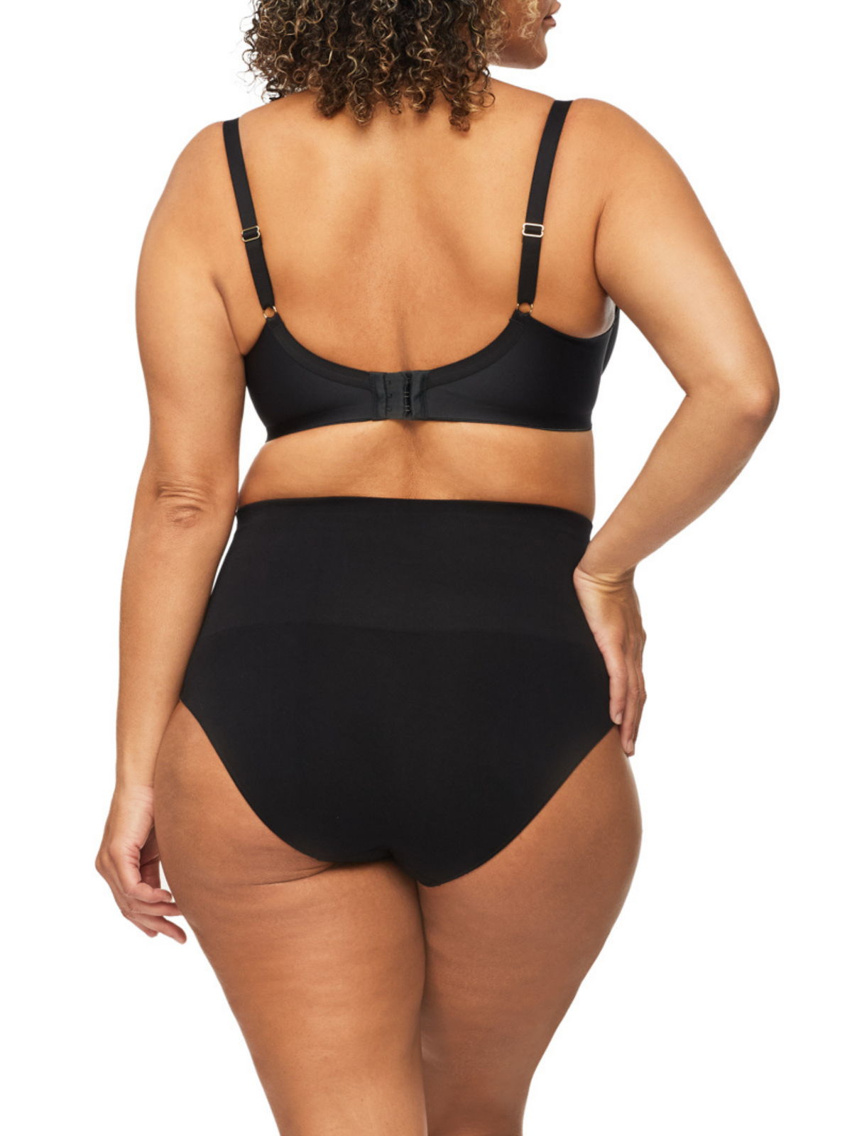 Back view of Nancy Ganz Bamboo Essentials Waisted Brief showing smooth, tag-free finish with breathable bamboo yarns and firm double band support for all-day comfort.