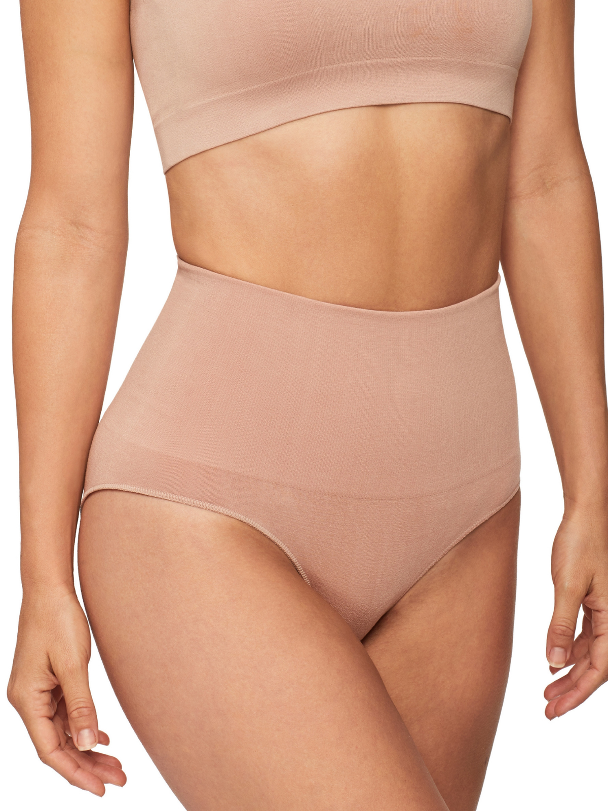 Close-up fabric detail of Bamboo Essentials Waisted Brief showcasing breathable bamboo yarns and firm supportive bands.