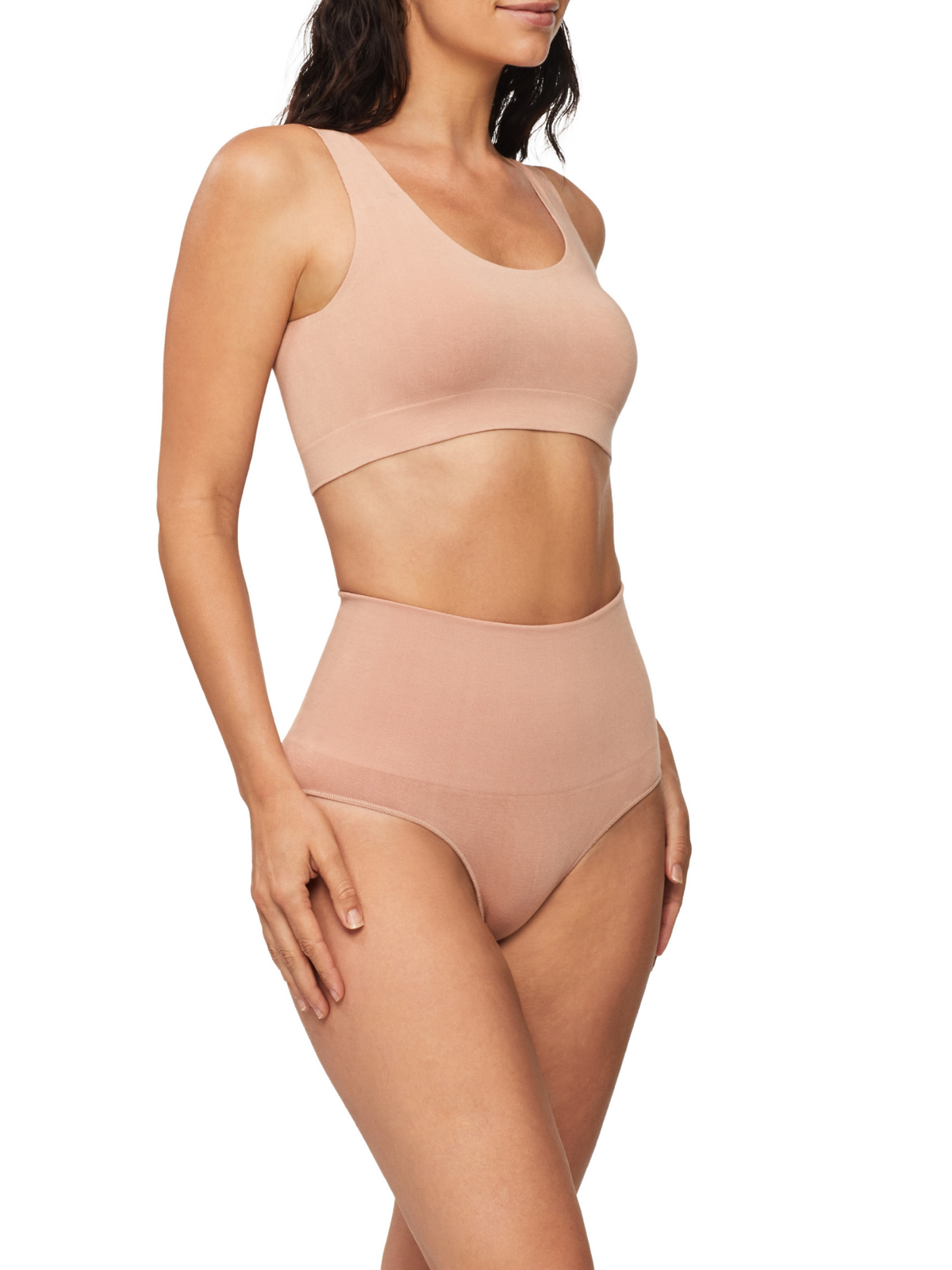 Side profile of Bamboo Essentials Waisted Brief showing soft, breathable bamboo yarns that keep the body cool and dry.
