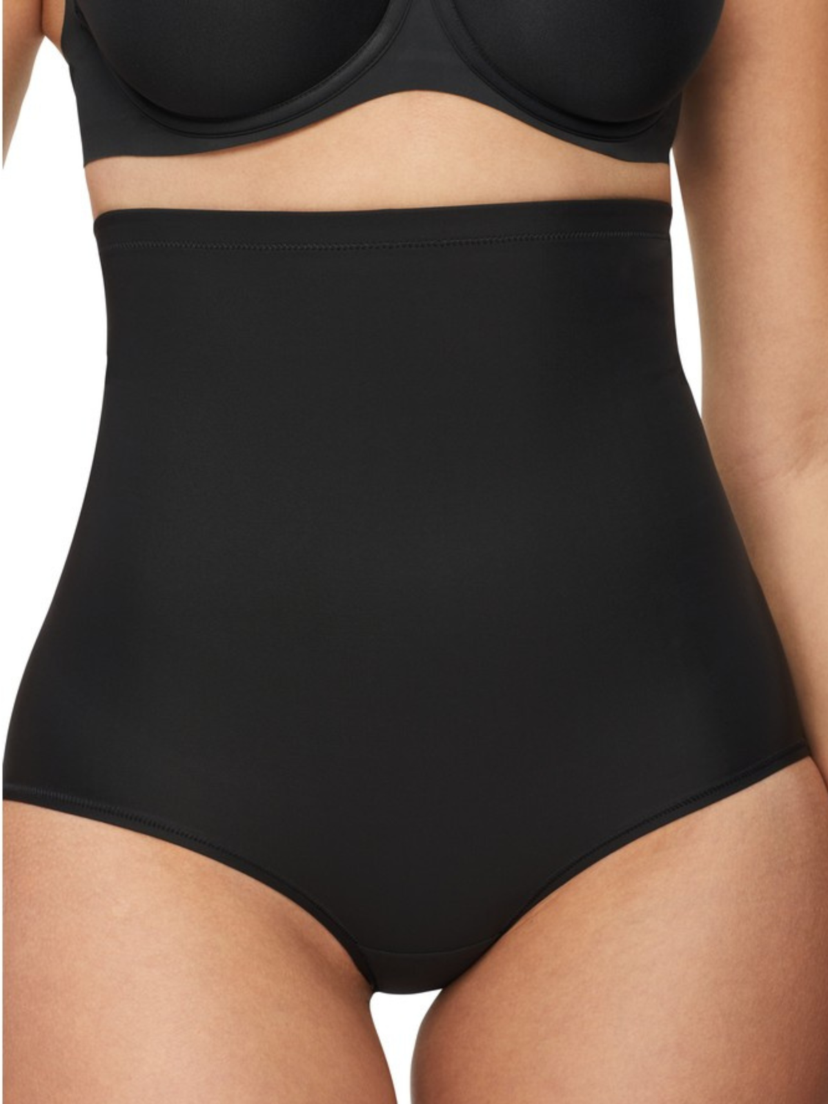 Detailed view of fabric texture of Nancy Ganz Body Sculpt High Waisted Brief, highlighting smooth and breathable material.