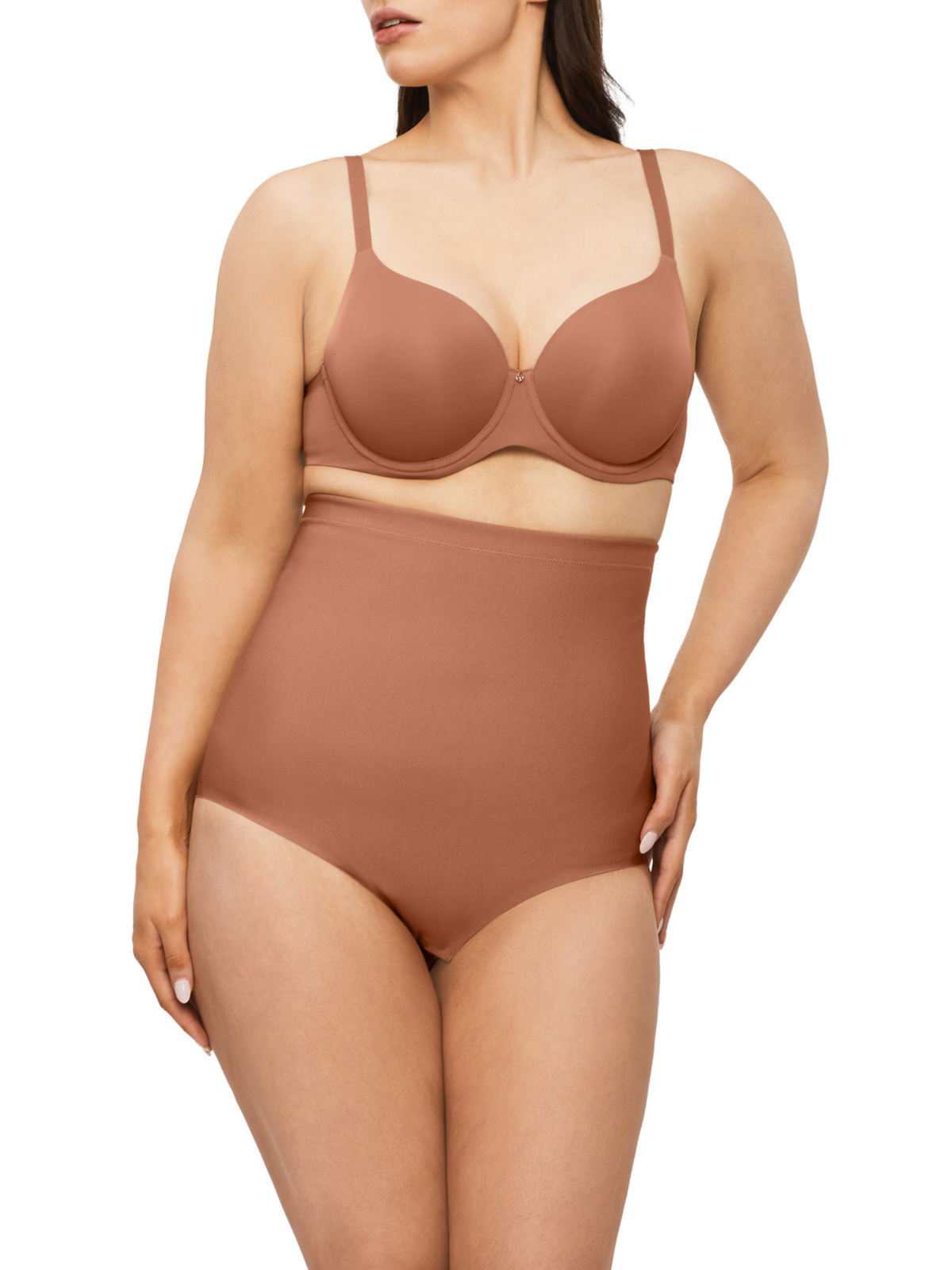 X Factor High Waisted Brief in Cocoa by Nancy Ganz