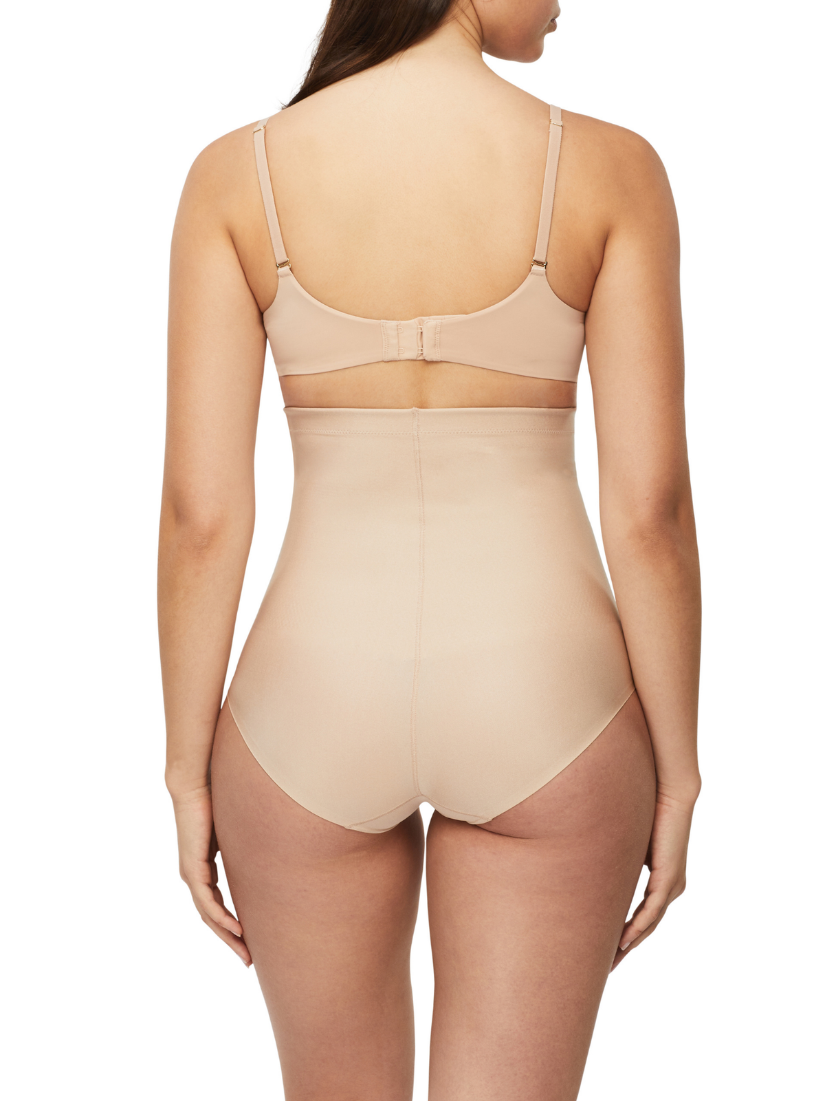 Back view of Nancy Ganz X-Factor High Waisted Brief highlighting seamless design with secure nano elastic hold.