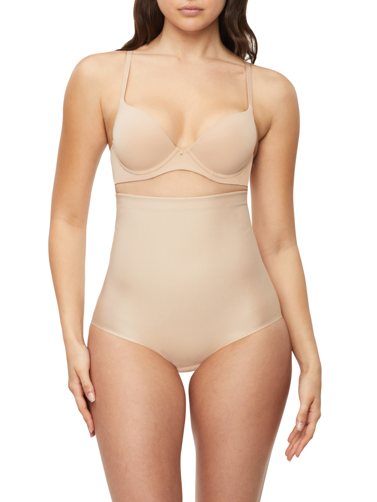 X Factor High Waisted Brief in Warm Taupe by Nancy Ganz