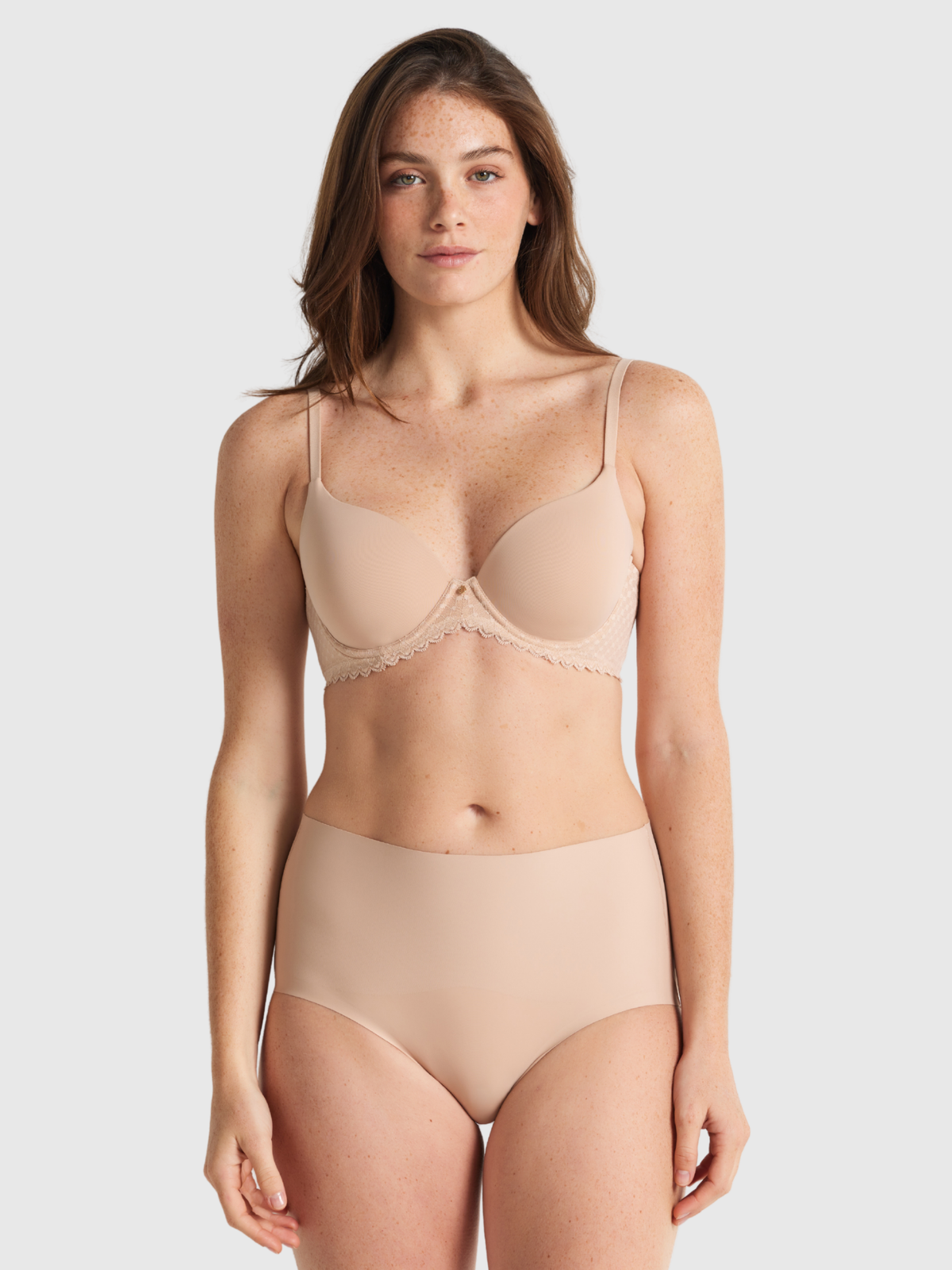 Revive Smooth Waisted Brief in Warm Taupe by Nancy Ganz