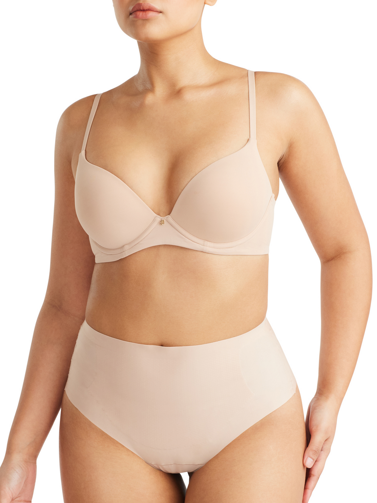 No Vpl Waisted Thong in Warm Taupe by Nancy Ganz