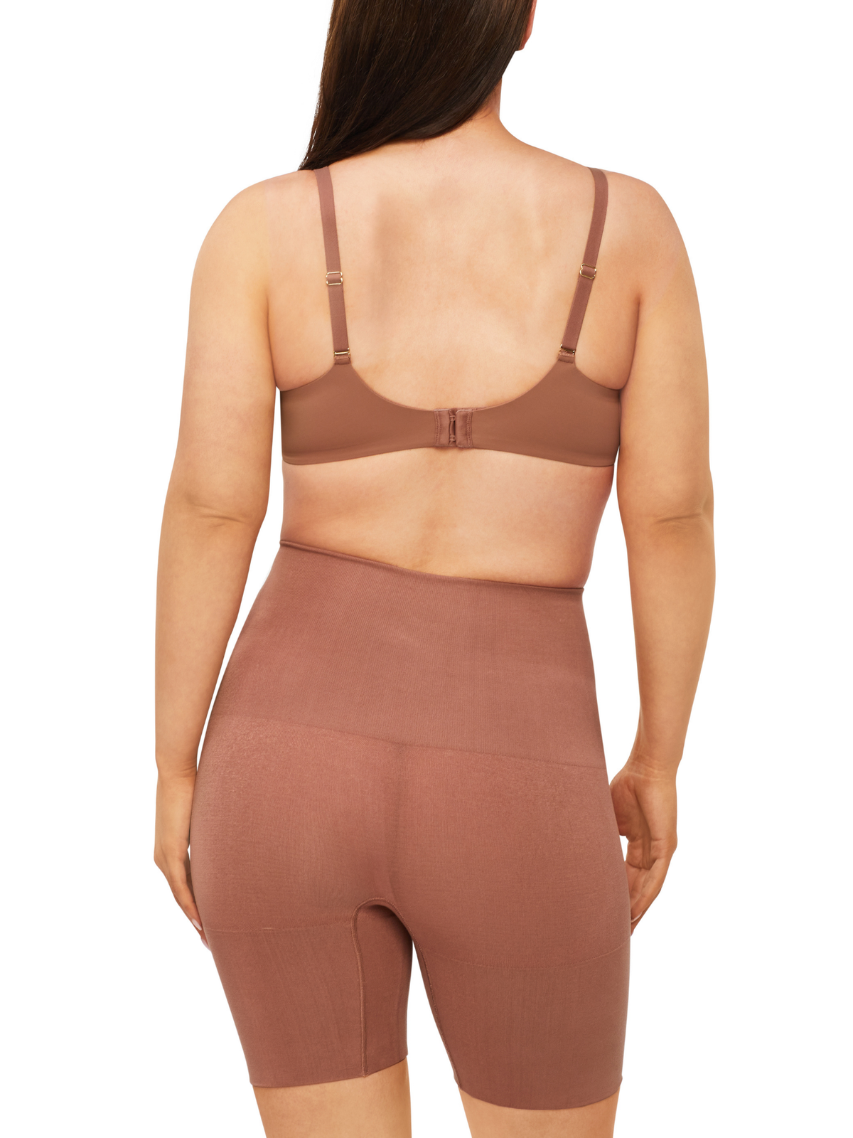 Back close-up of Nancy Ganz Bamboo Essentials shaper showing seamless bamboo fabric and natural fiber construction for comfort and breathability.