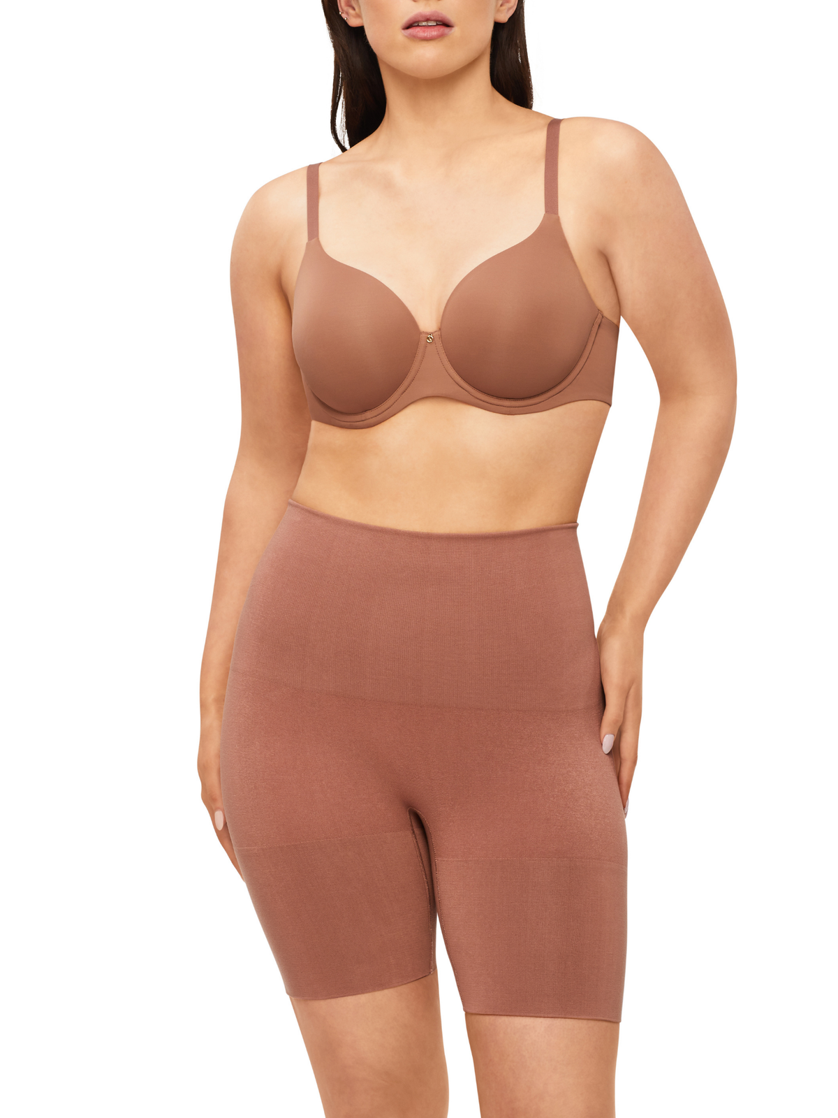 Bamboo Essentials Waisted Thigh Shaper in Cocoa by Nancy Ganz