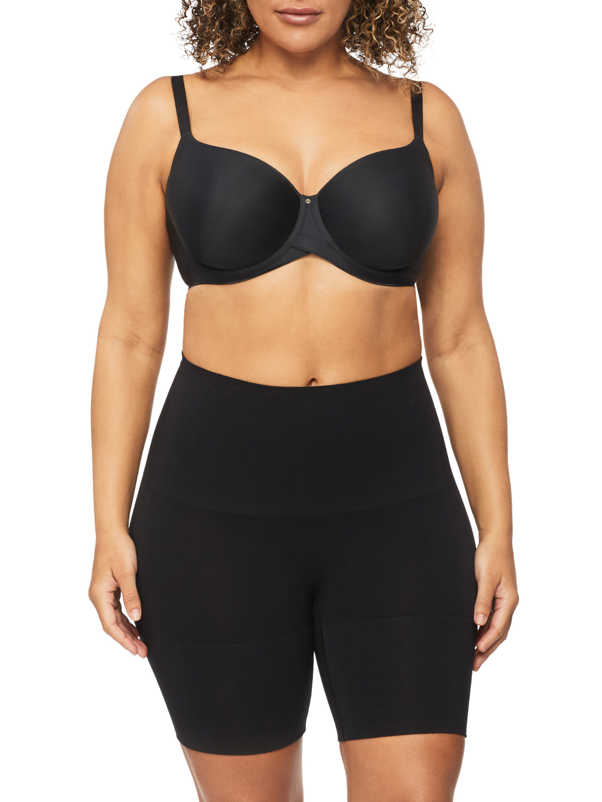 Bamboo Essentials Waisted Thigh Shaper in Black by Nancy Ganz