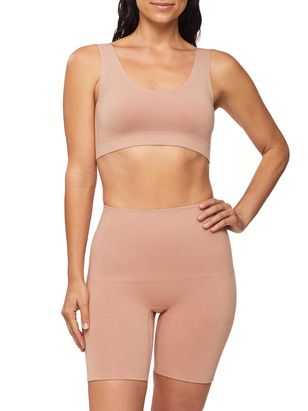 Bamboo Essentials Waisted Thigh Shaper in Mahogany by Nancy Ganz