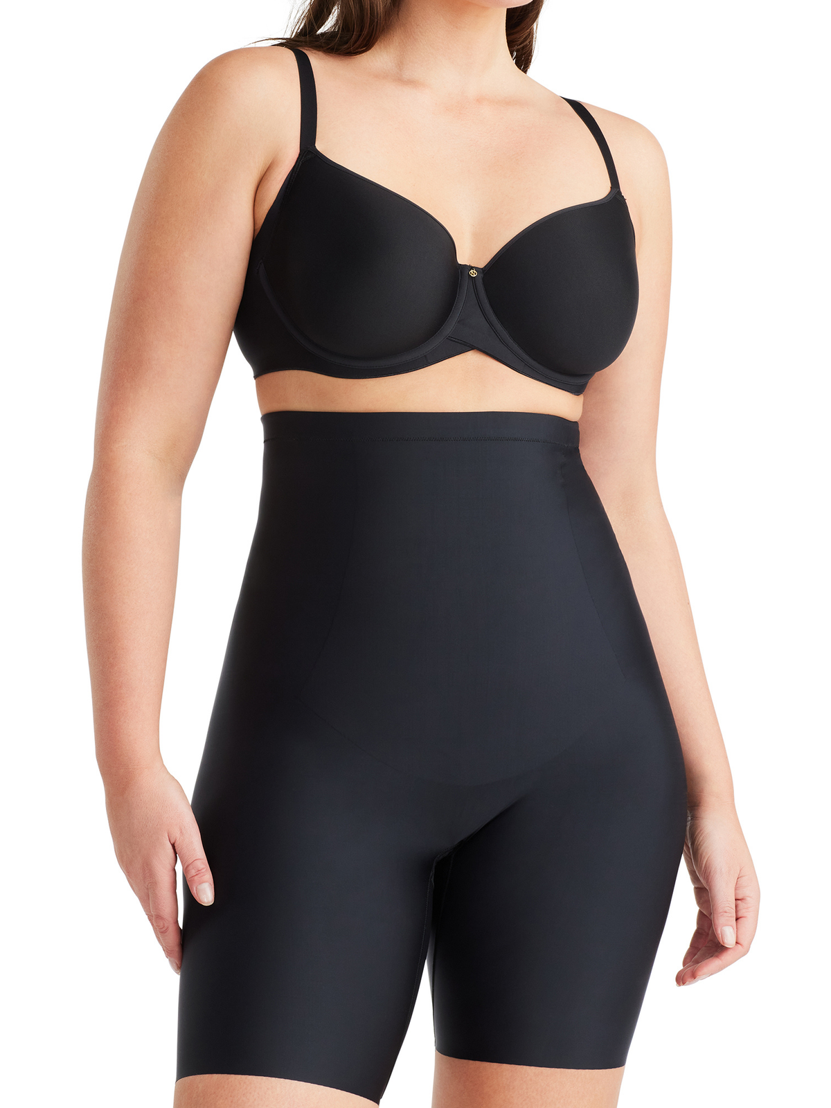 No VPL High Waisted Thigh Shaper in Black by Nancy Ganz.