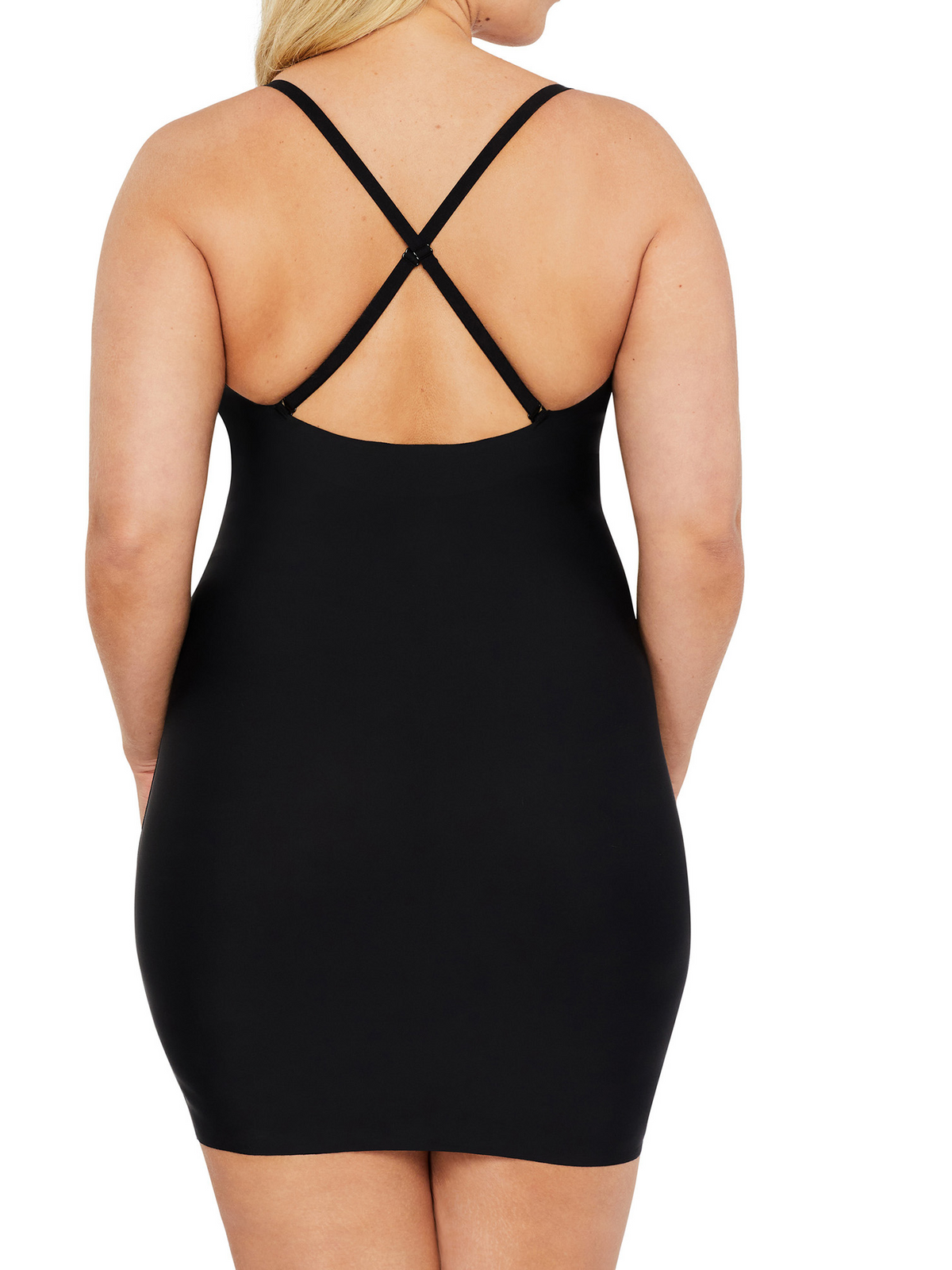 Back view of Nancy Ganz Revive Slip with detachable straps for versatile styling, perfect for low-back, halter, or specialty outfit looks.