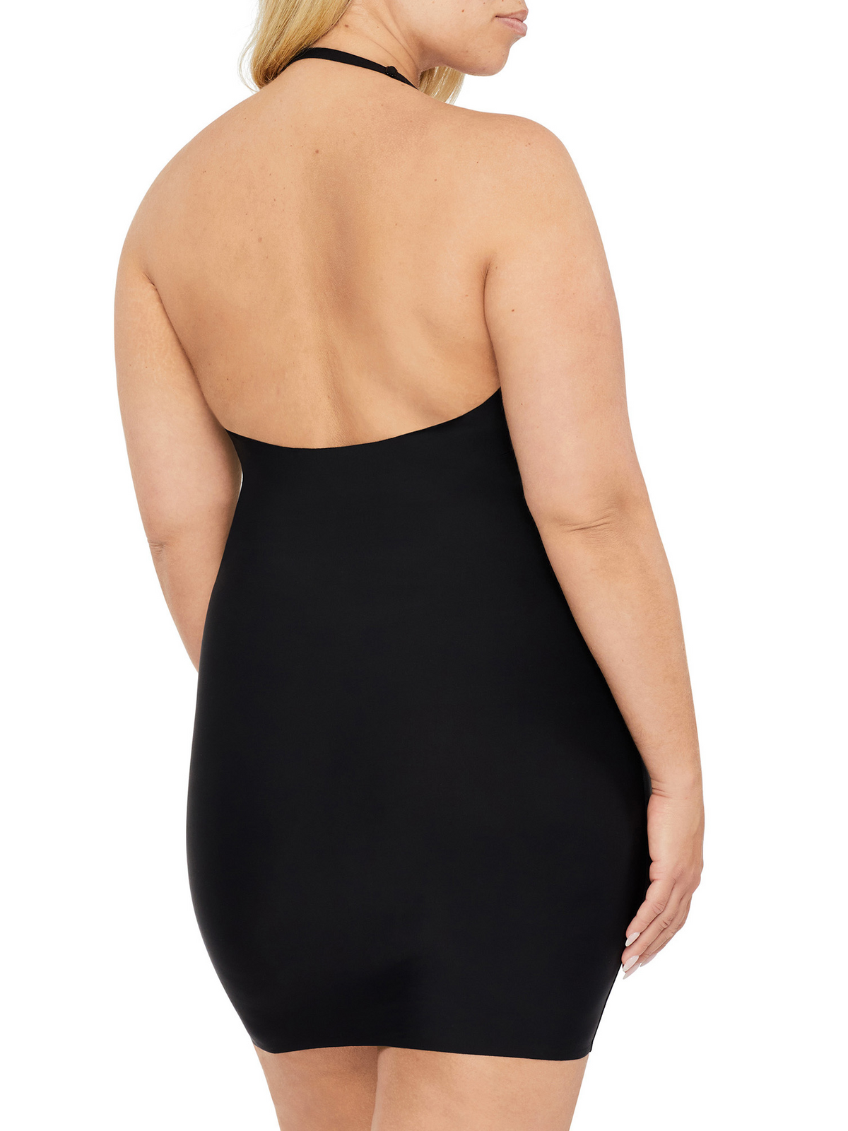 Back view of Revive Slip showing low-back design and detachable straps for versatile styling.