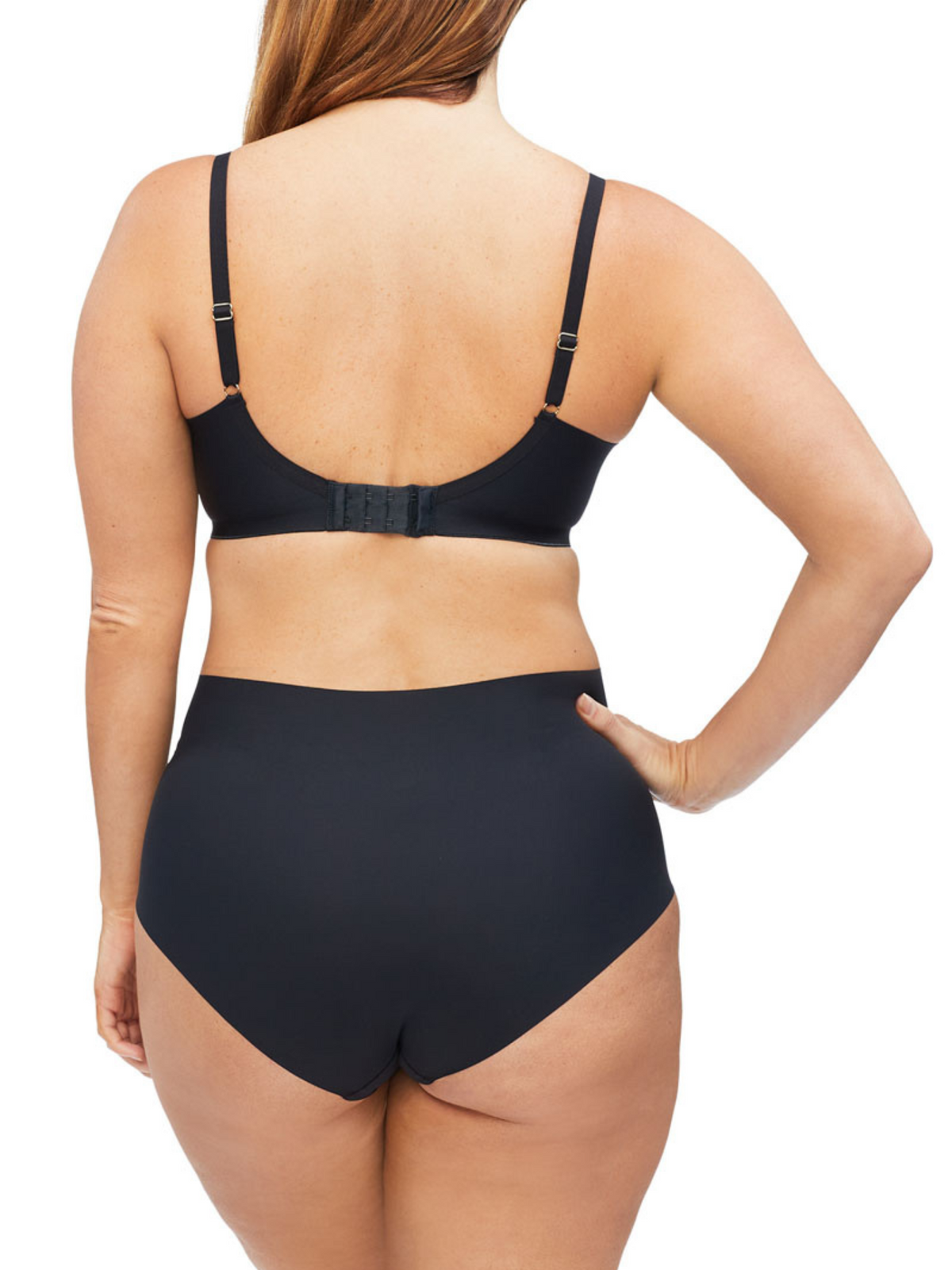 Back view of Body I.D. Luna bra with 4 rows of hook-and-eye adjustment for flexible fit and comfort.