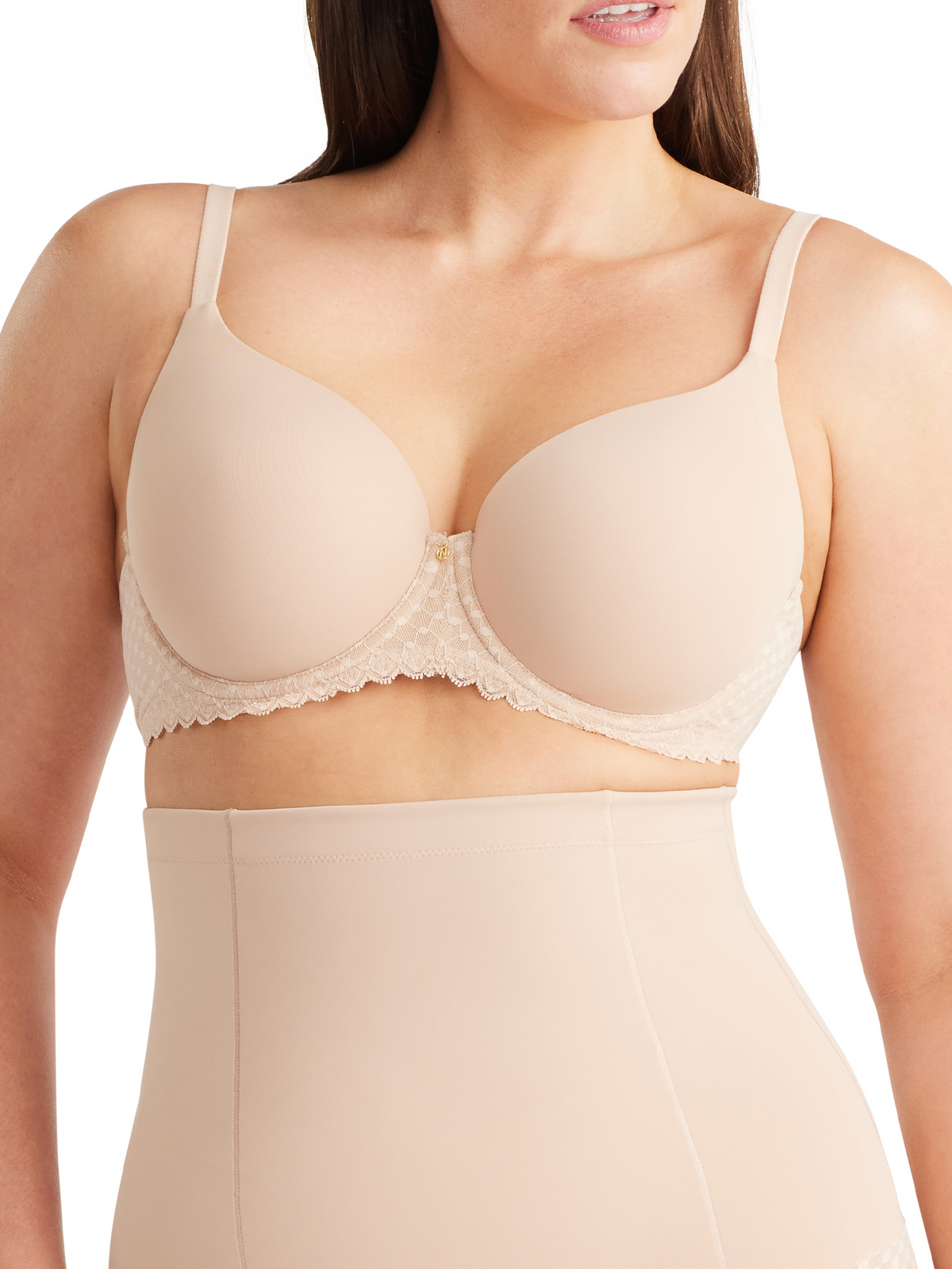 Revive Lace Full Coverage Bra in Warm Taupe by Nancy Ganz
