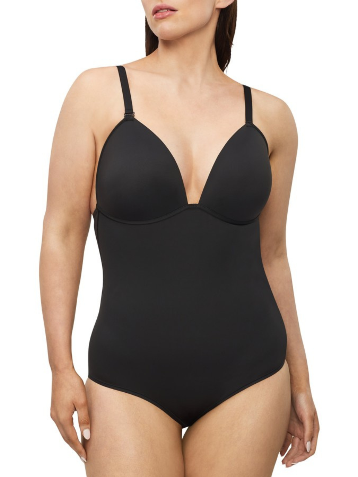 Body Sculpt Low Back Bodysuit in Black by Nancy Ganz.
