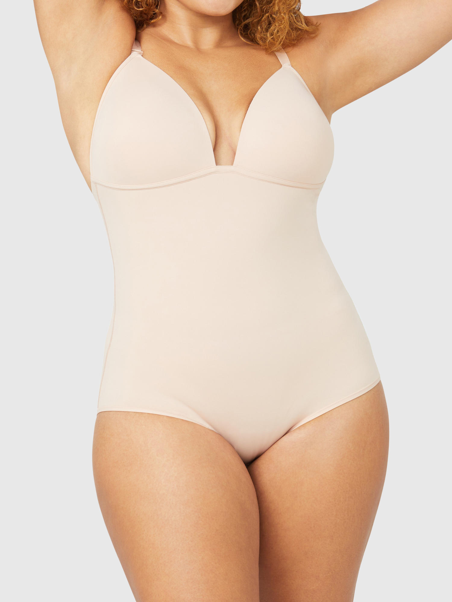 Body Sculpt Low Back Bodysuit in Cameo by Nancy Ganz.