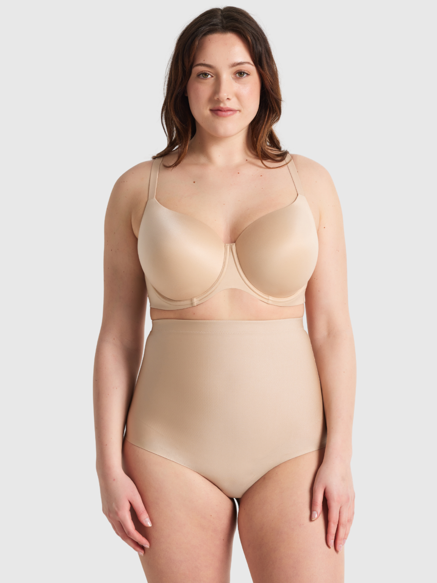 X-Factor High Waisted Thong in Warm Taupe by Nancy Ganz