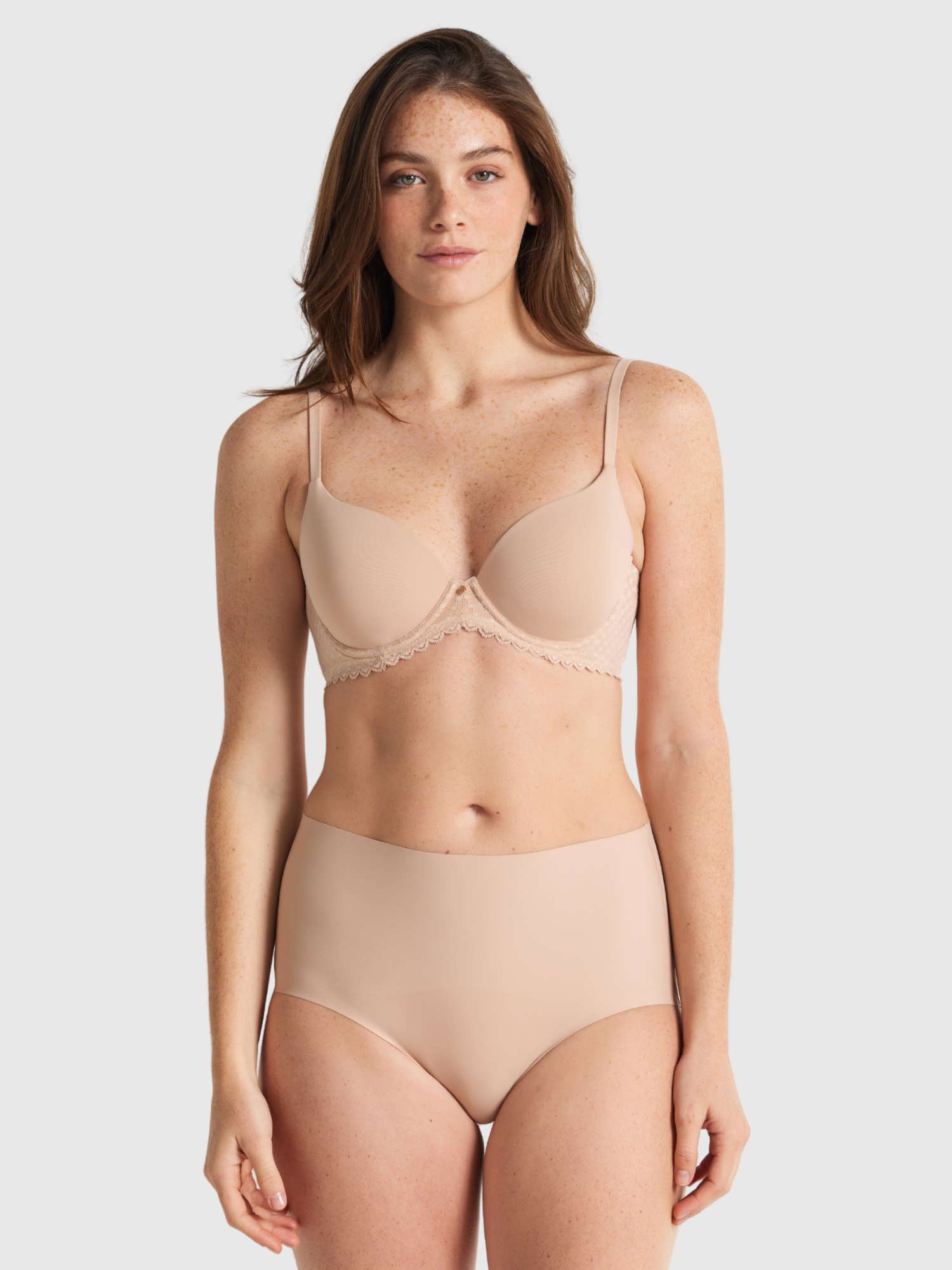 Revive Smooth Waisted Brief in Warm Taupe by Nancy Ganz