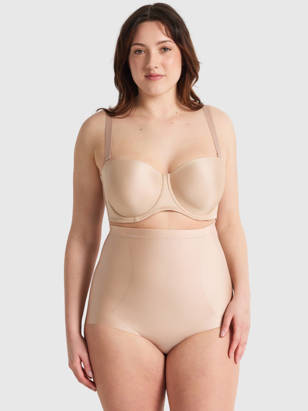 No Vpl High Waisted Brief in Warm Taupe by Nancy Ganz