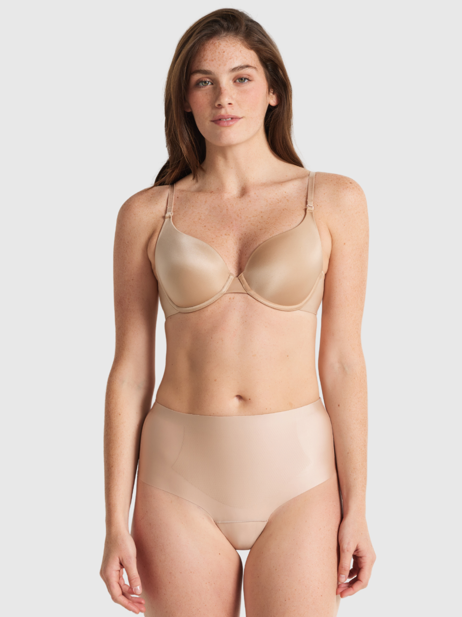 No Vpl Waisted Thong in Warm Taupe by Nancy Ganz