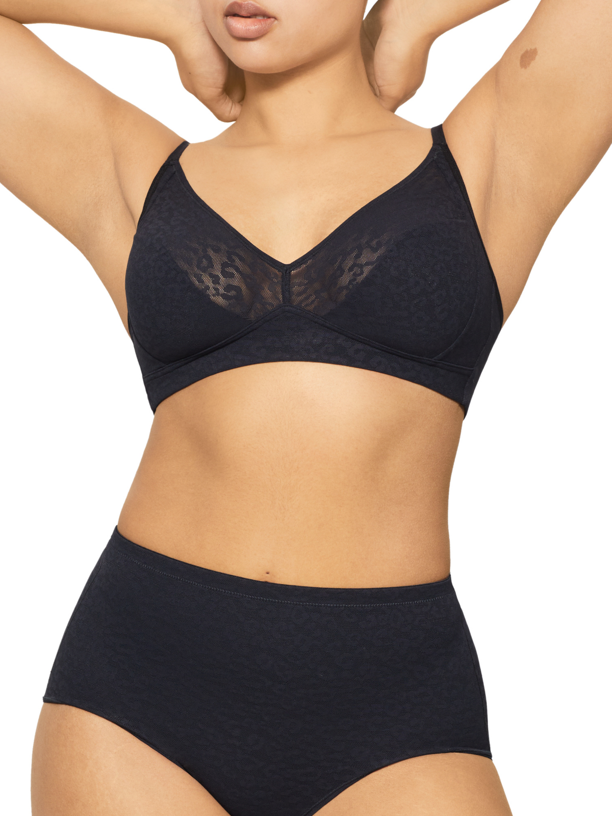 Lace Supreme Waisted Brief in Black by Nancy Ganz