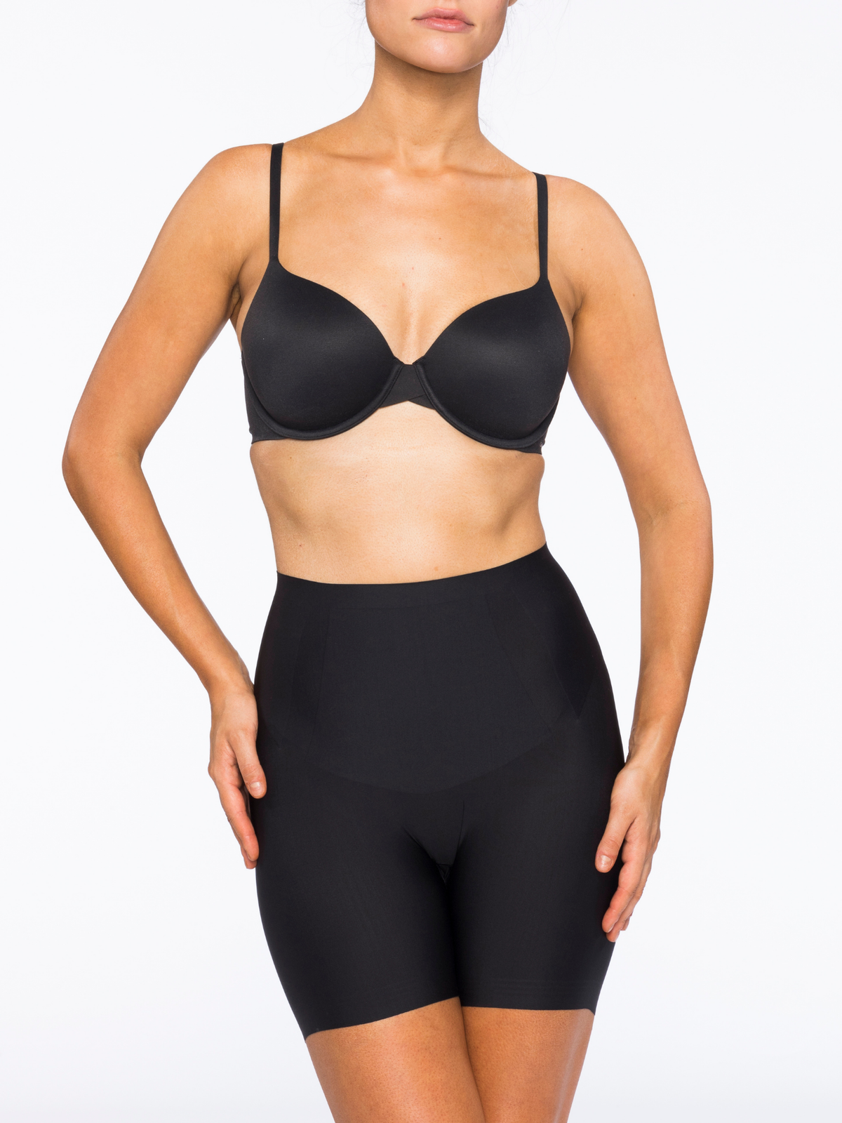 Body Define W Thigh Shaper in Black by Nancy Ganz