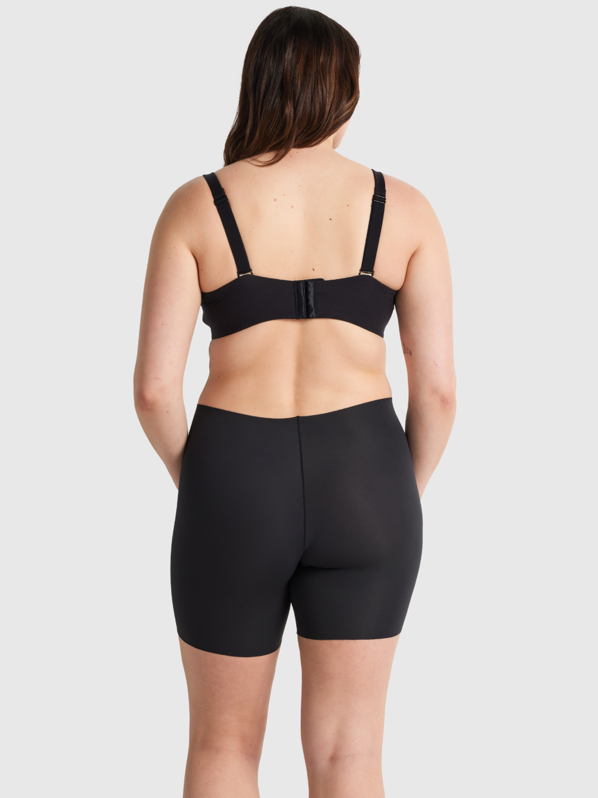 Back profile of Body Smart waisted short showing smooth fit, breathable modal fabric, and sleek modern style.