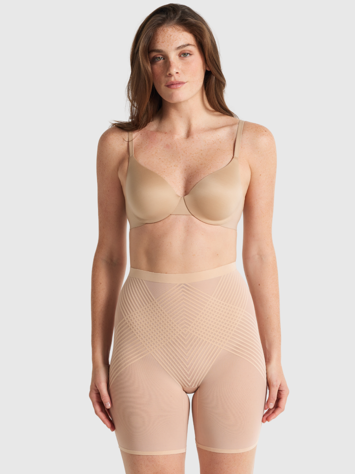 Nancy Ganz Sheer Power Waisted Thigh Shaper in Warm Taupe