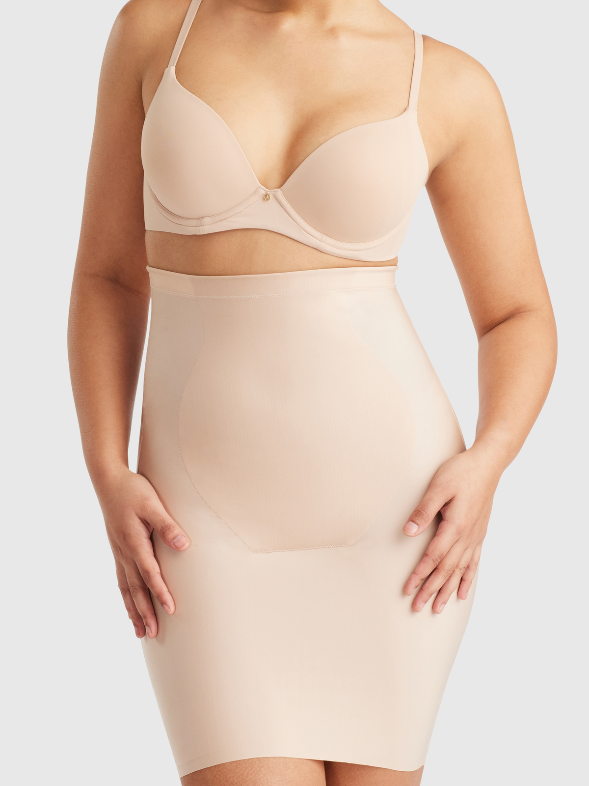 No VPL High Waisted Slip in Warm Taupe by Nancy Ganz.