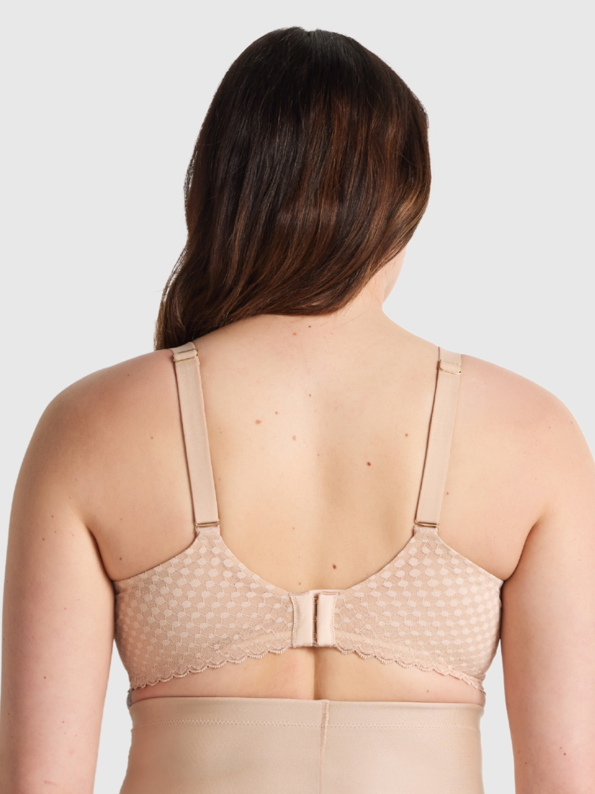 Nancy Ganz sustainable full cup bra with soft textured adjustable straps and sew-free comfort