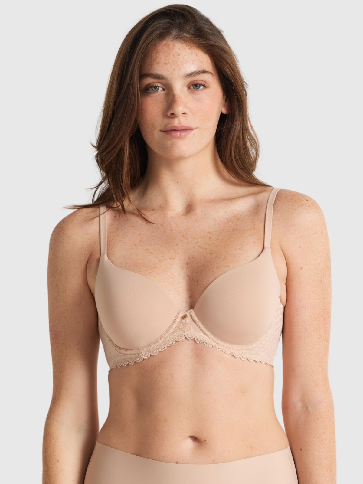 Revive Lace Contour Bra in Warm Taupe by Nancy Ganz